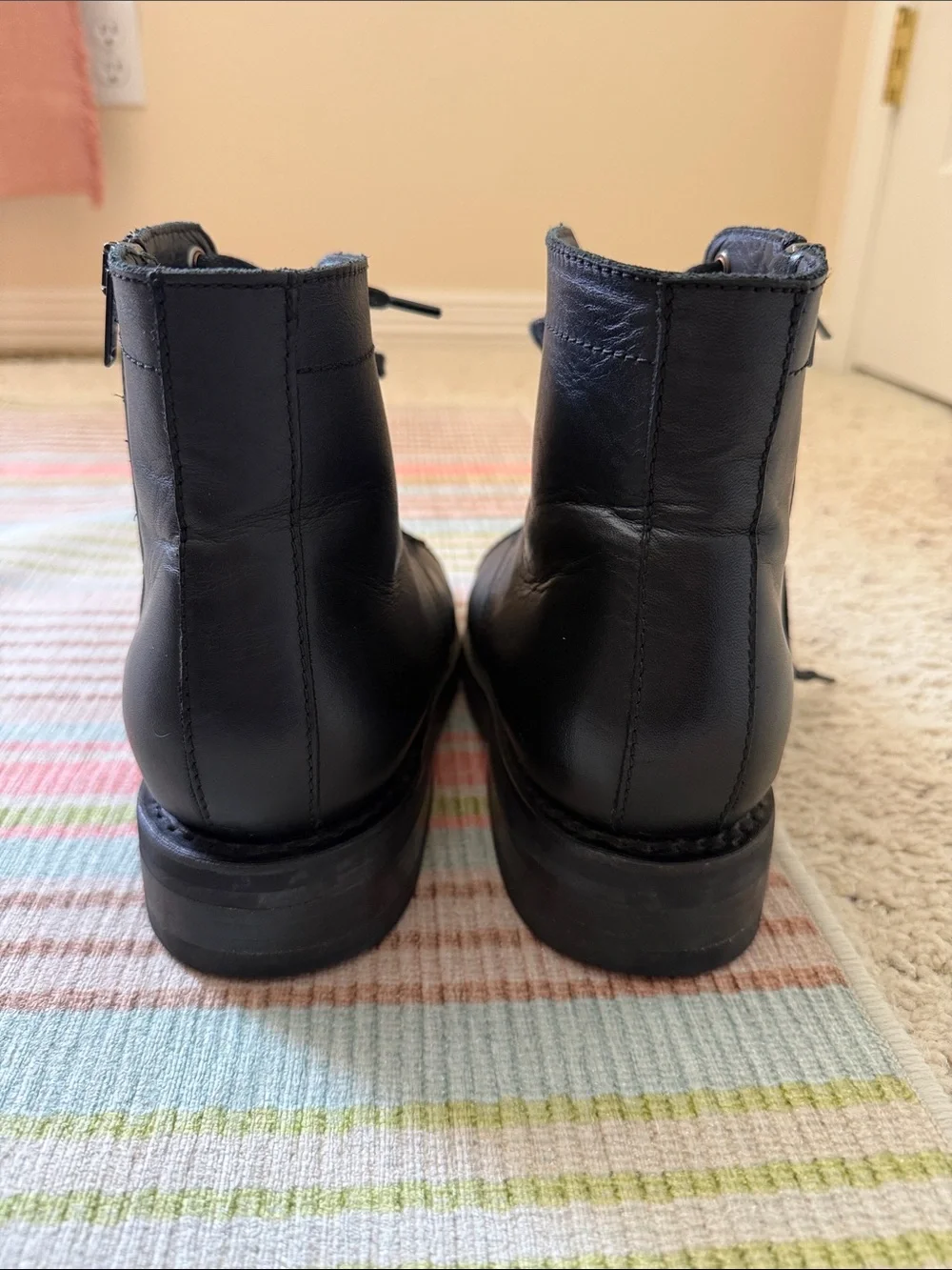 Size 9.5 Thursday | Everyday Men's Black Leather Lace-Up/Side Zip Boots